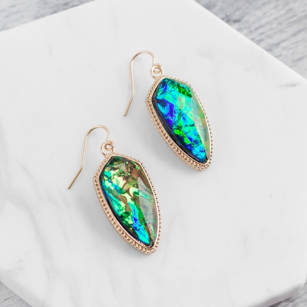 'Exton' Acetate Marquee Earrings